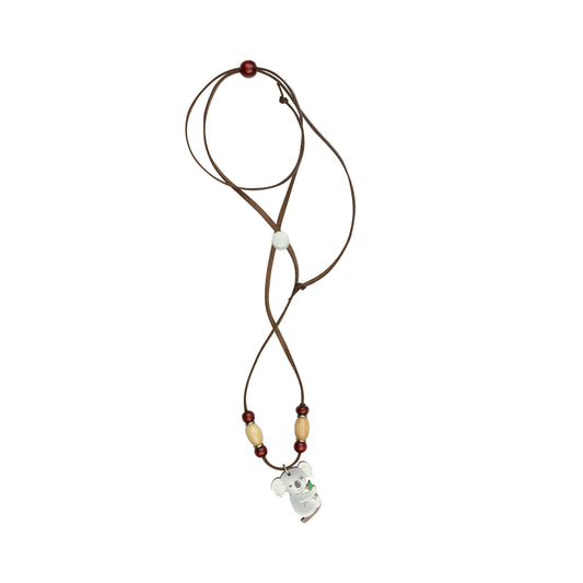 Jewellery ~ Koala Grey Leather Necklace