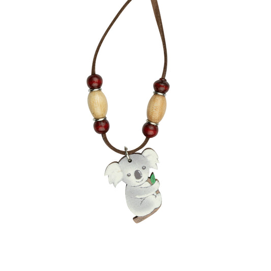 Jewellery ~ Koala Grey Leather Necklace