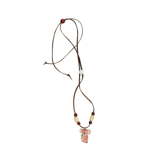 Jewellery ~ Koala Brown Leather Necklace