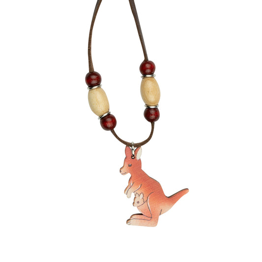 Jewellery ~ Kangaroo Red Leather Necklace