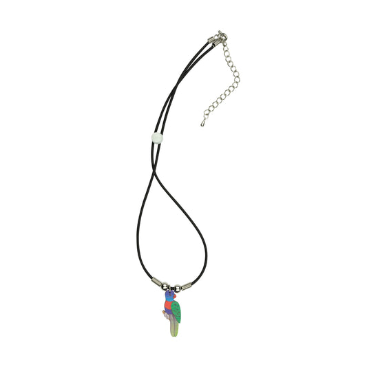 Jewellery ~ Rainbow Lorikeet Leather Choker