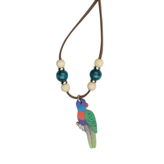 Jewellery ~ Rainbow Lorikeet Leather Necklace