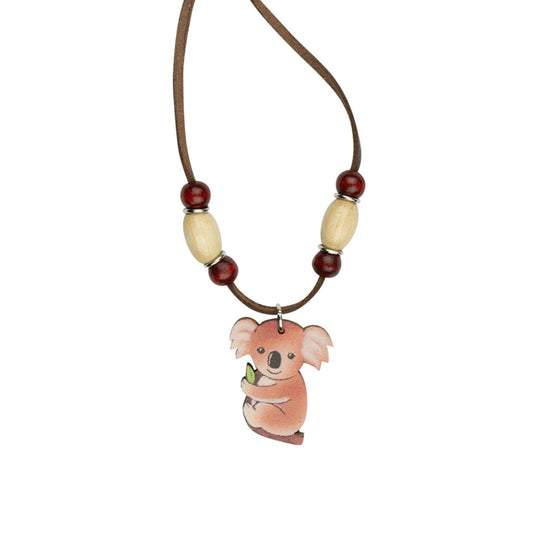 Jewellery ~ Koala Brown Leather Necklace