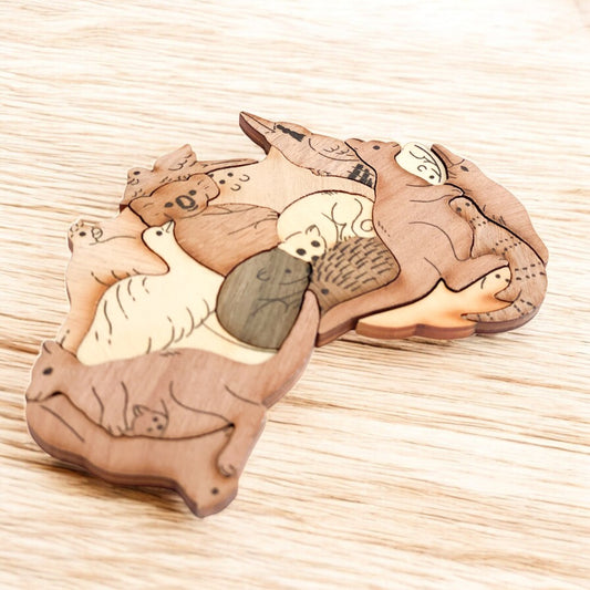 Australian Wood Puzzle ~ Native Animals