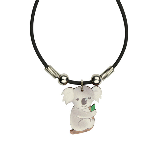 Jewellery ~ Koala Grey Leather Necklace