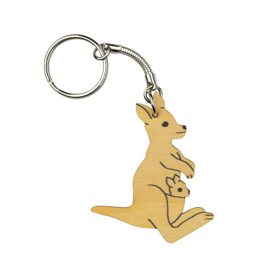 Keyring / Bag Charm ~ Kangaroo Natural